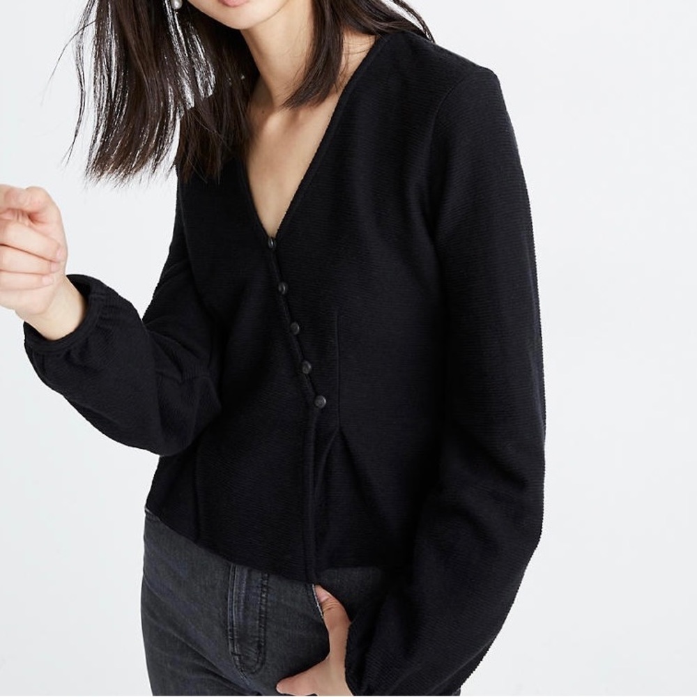 Madewell Texture & Thread Button-Wrap Top, Size S… - image 4